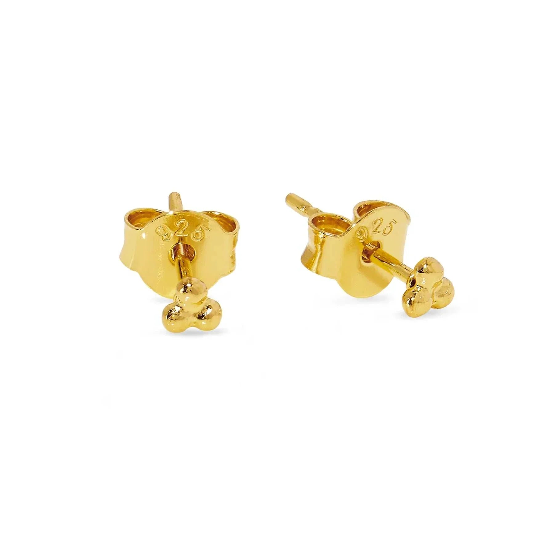 Midsummer Star Super Fine Tri-Ball Studs 18k Vermeil Gold