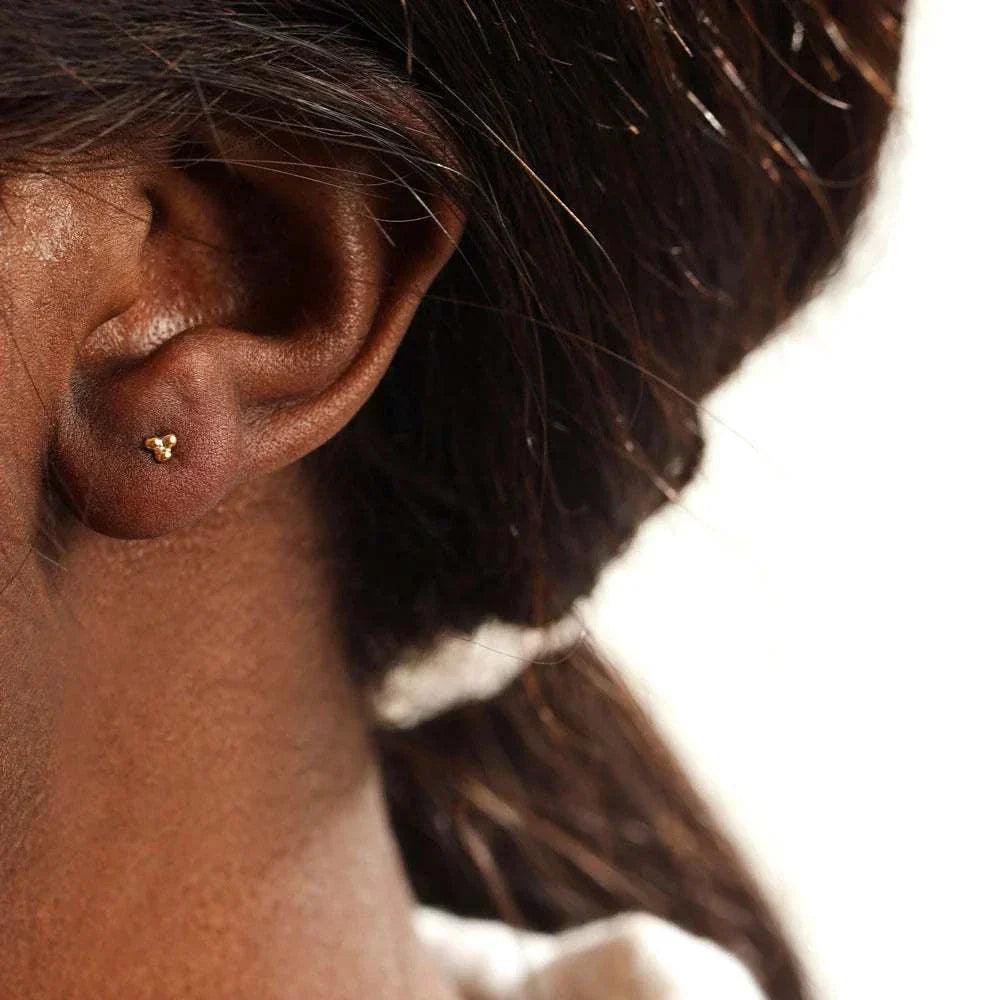 Midsummer Star Super Fine Tri-Ball Studs 18k Vermeil Gold