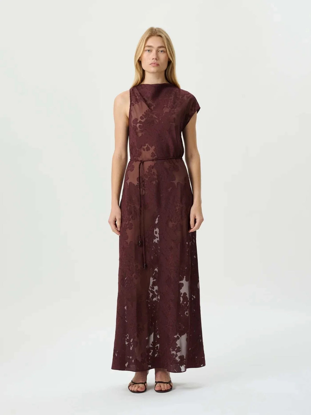Roame Capri Dress Mulberry Jacquard