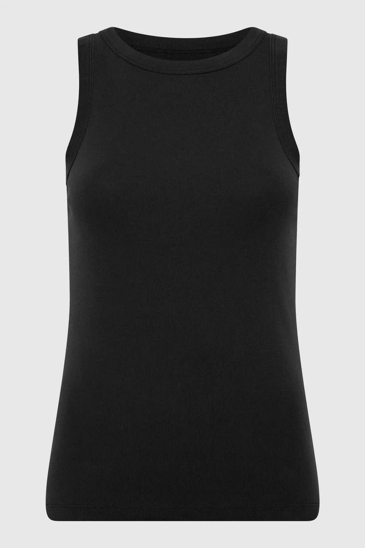 St Agni Organic Cotton Bateau Tank Jet Black