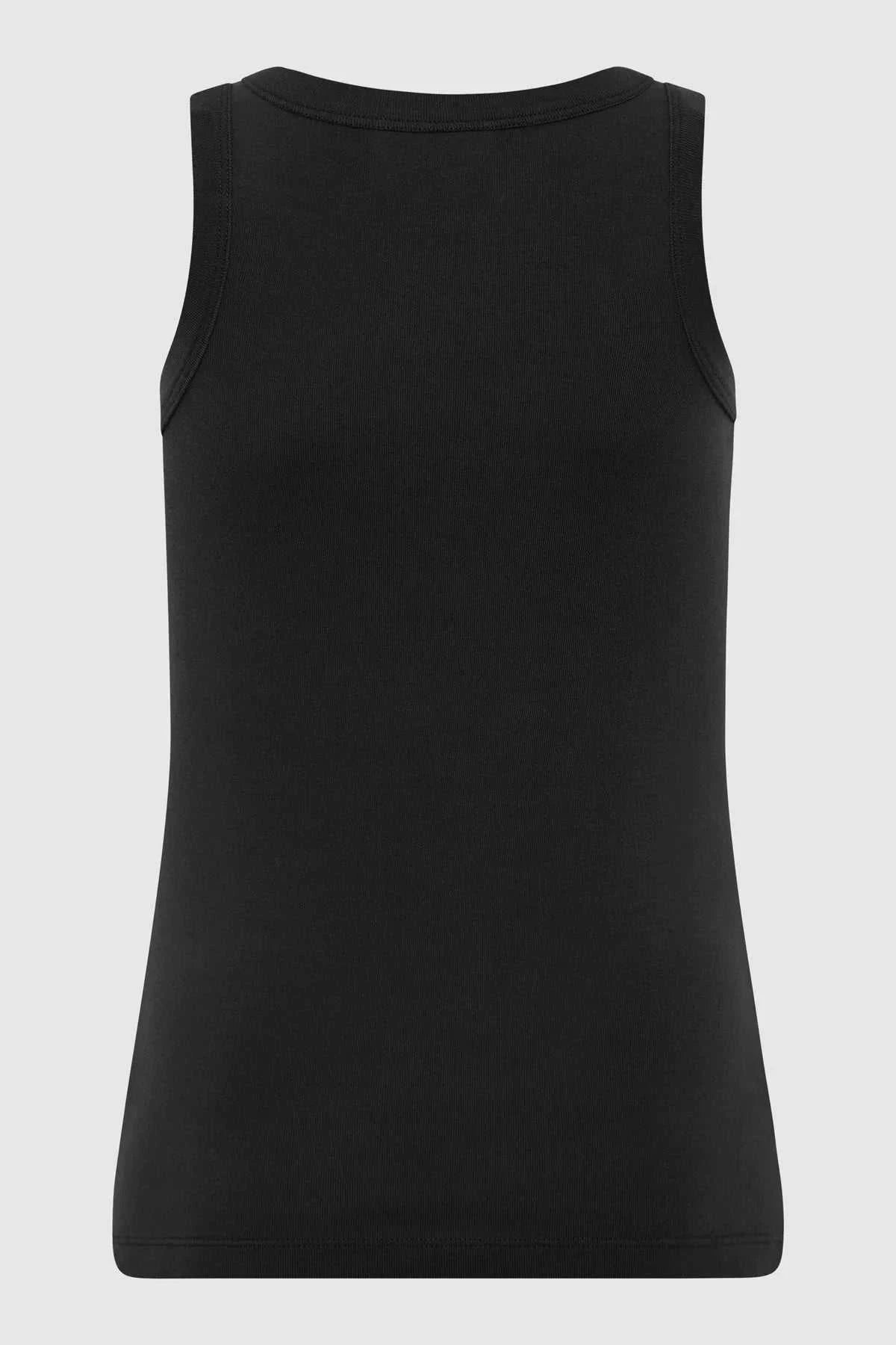 St Agni Organic Cotton Bateau Tank Jet Black
