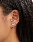 Midsummer Star Dainty Wave Studs Silver