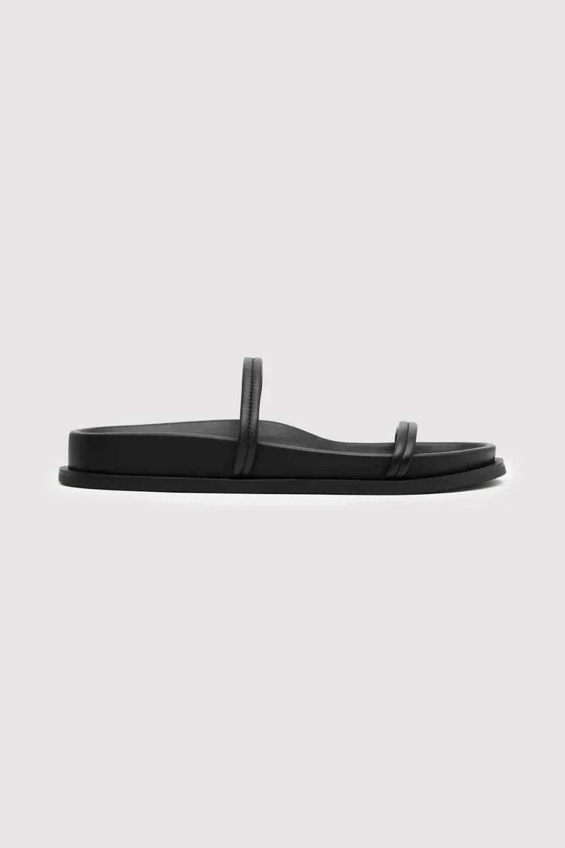 St Agni Fine Double Strap Slide Black
