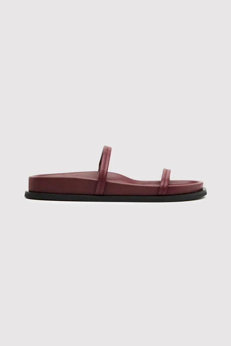 St Agni Fine Double Strap Slide Plum