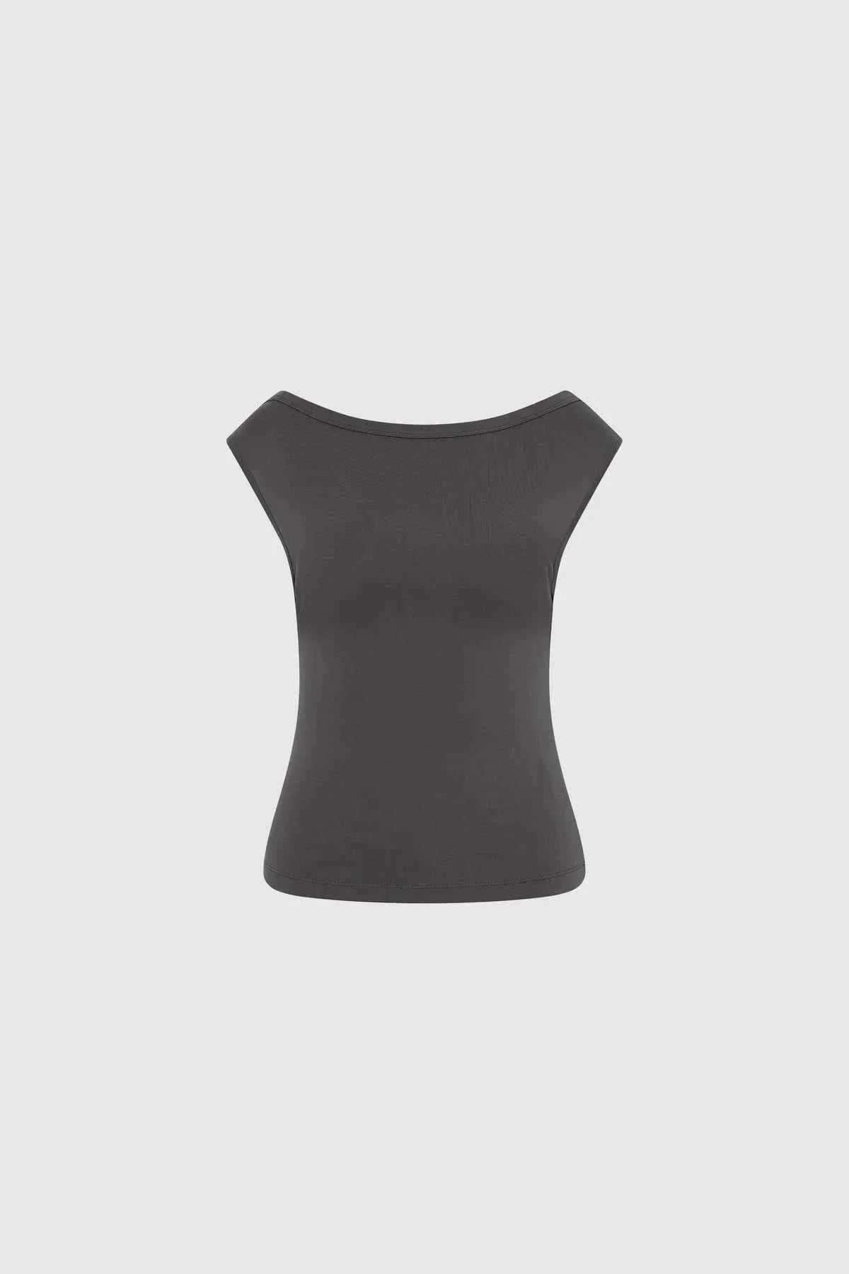 St Agni Organic Cotton Ballerina Top Soot