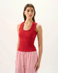 Roame Lucy Rib Tank Pomegranate