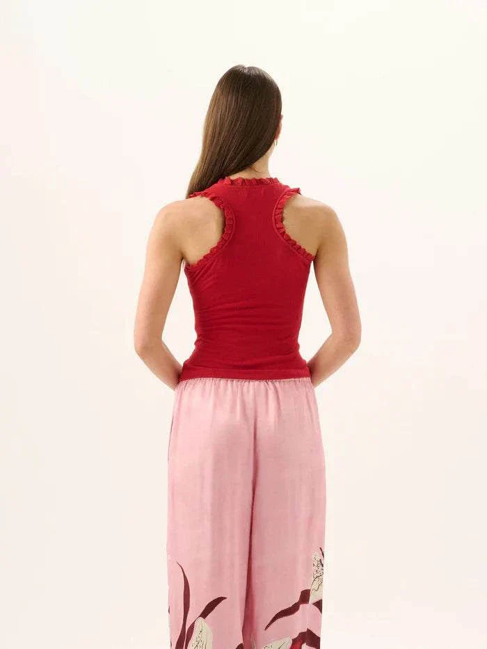 Roame Lucy Rib Tank Pomegranate