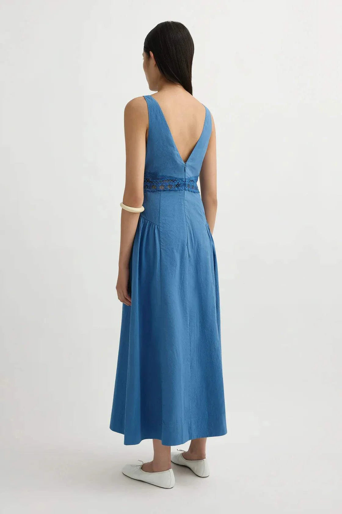Posse Veda V Neck Dress Azure