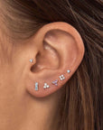 Midsummer Star Delicate White Topaz Stud Silver
