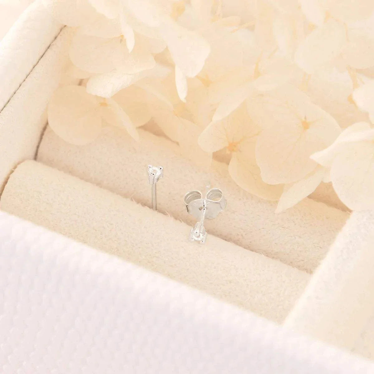 Midsummer Star Delicate White Topaz Stud Silver