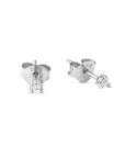 Midsummer Star Delicate White Topaz Stud Silver