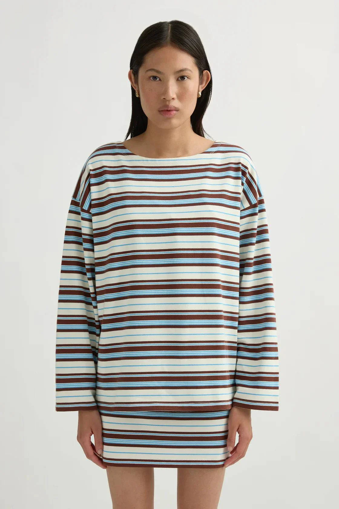 Posse Nadine Top Chocolate Multi Stripe 