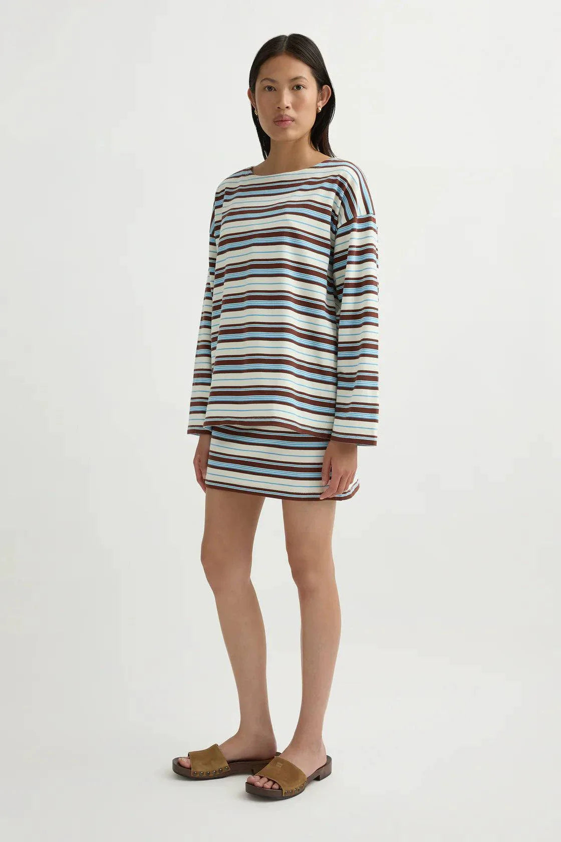 Posse Nadine Top Chocolate Multi Stripe 
