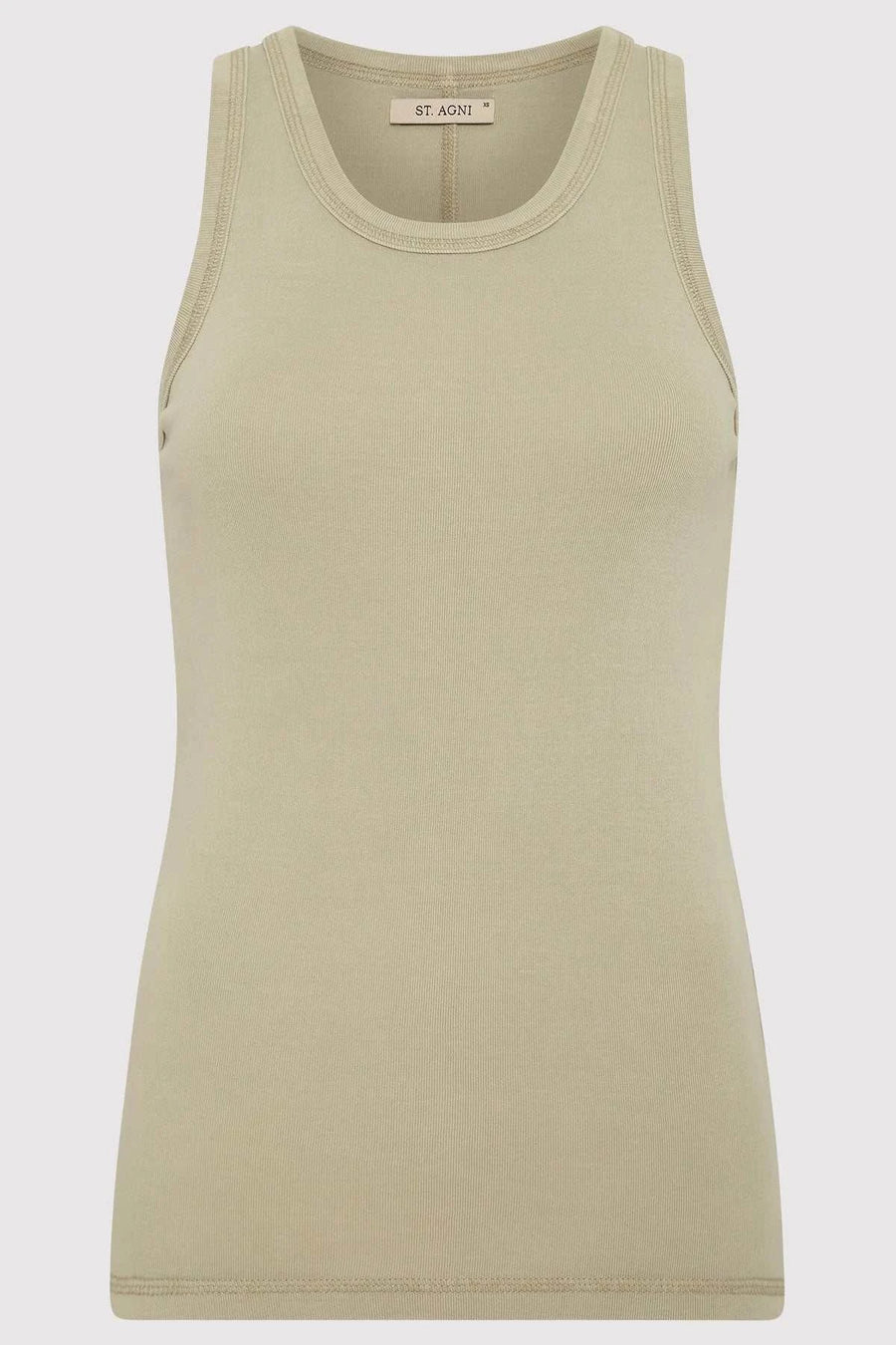 St Agni Organic Cotton Singlet Moss Grey
