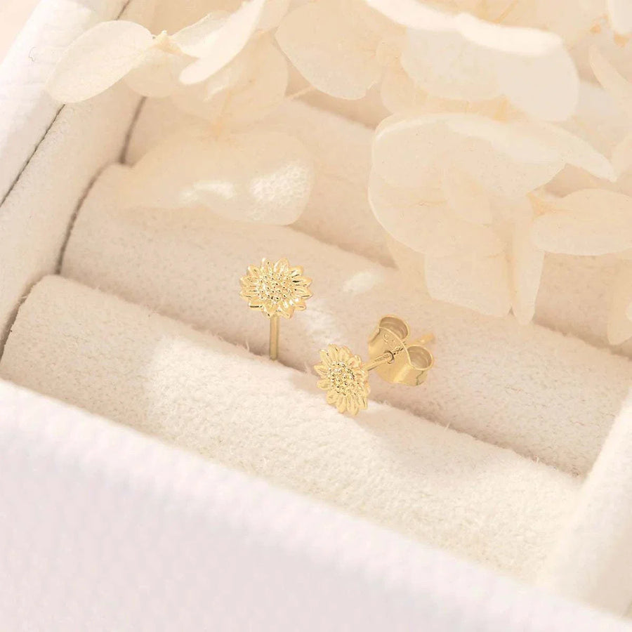 Midsummer Star Delicate Sunflower Studs Gold