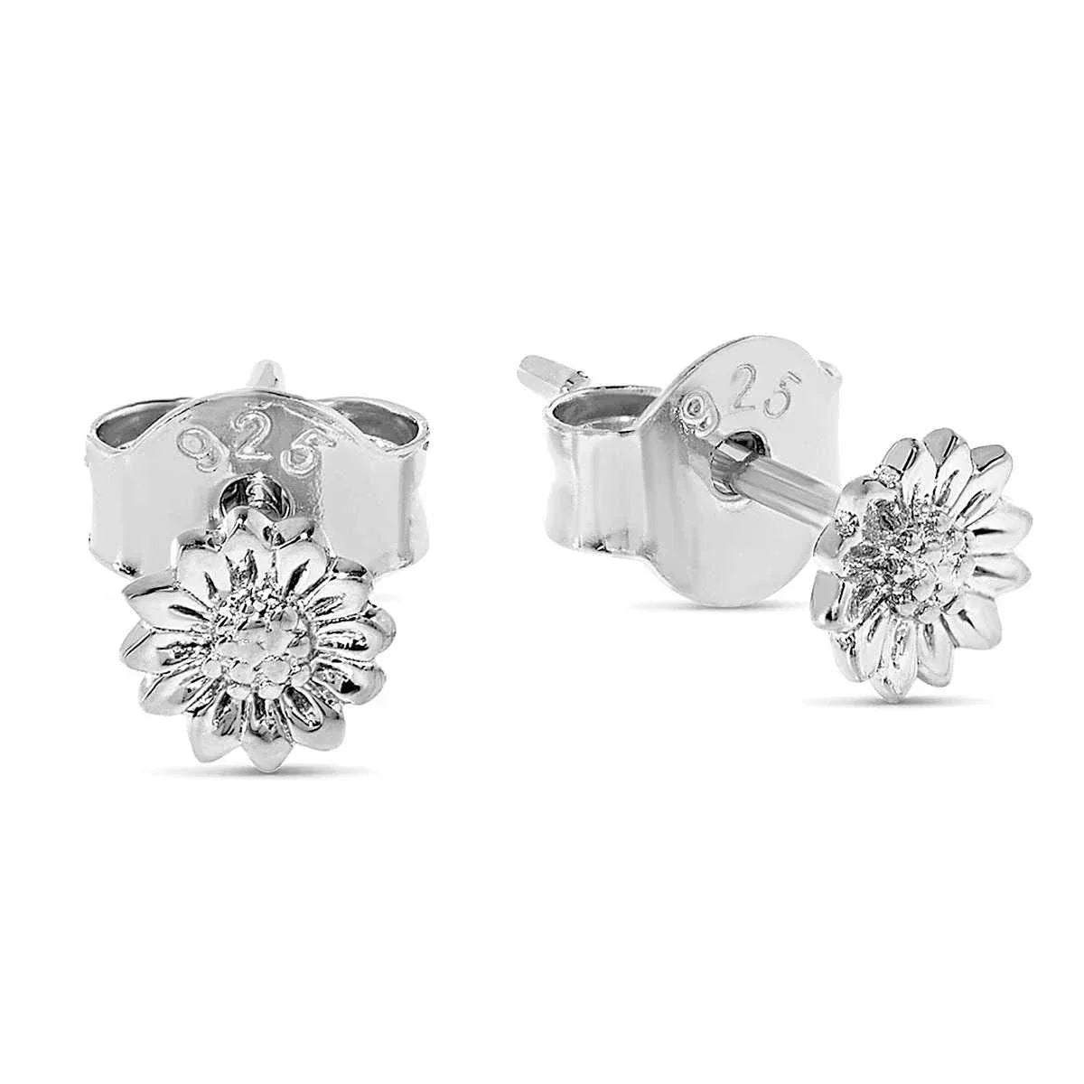 Midsummer Star Tiny Sunflower Studs Silver