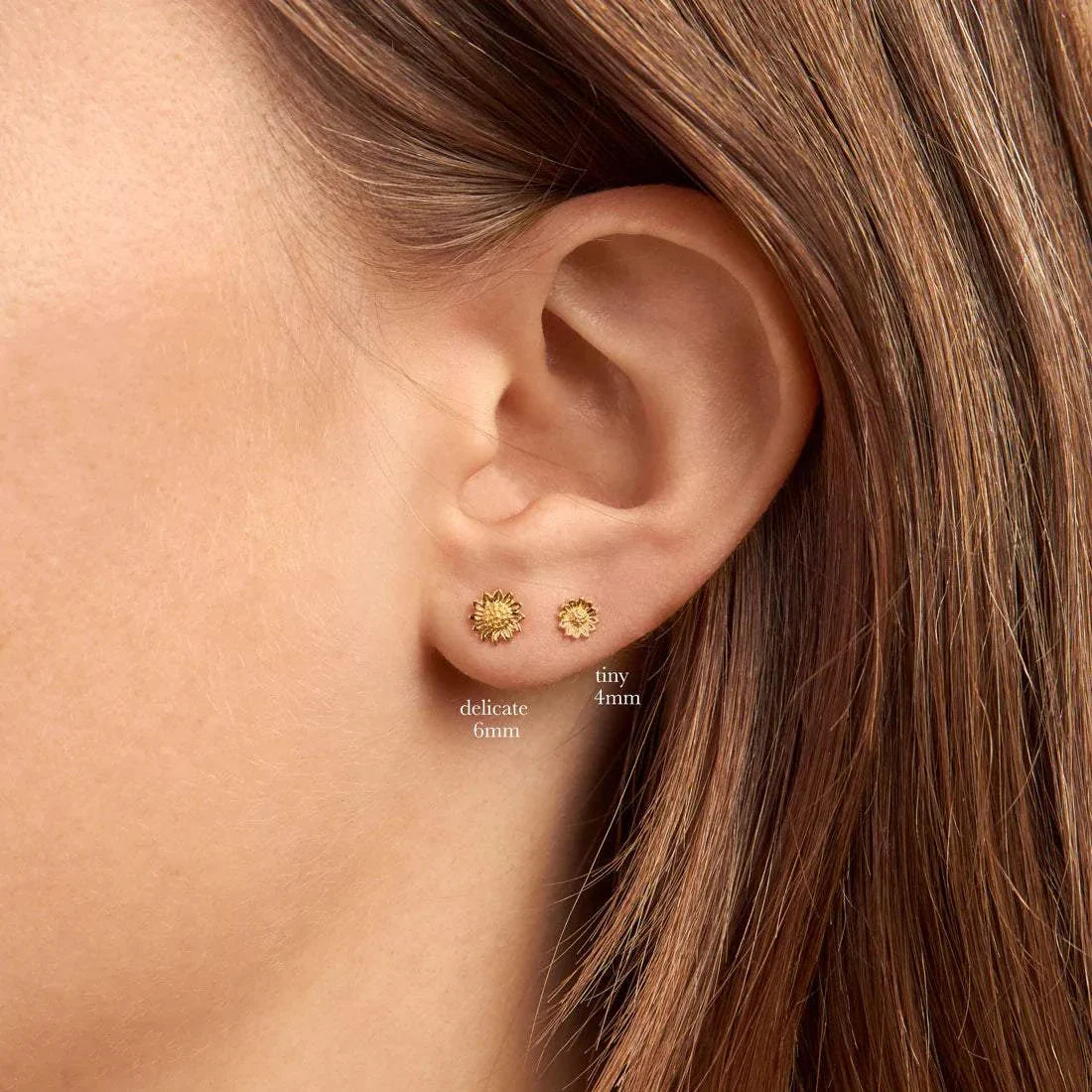 Midsummer Star Delicate Sunflower Studs Gold
