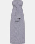 Bassike Mini Check Tie Detail Dress Blue Brown