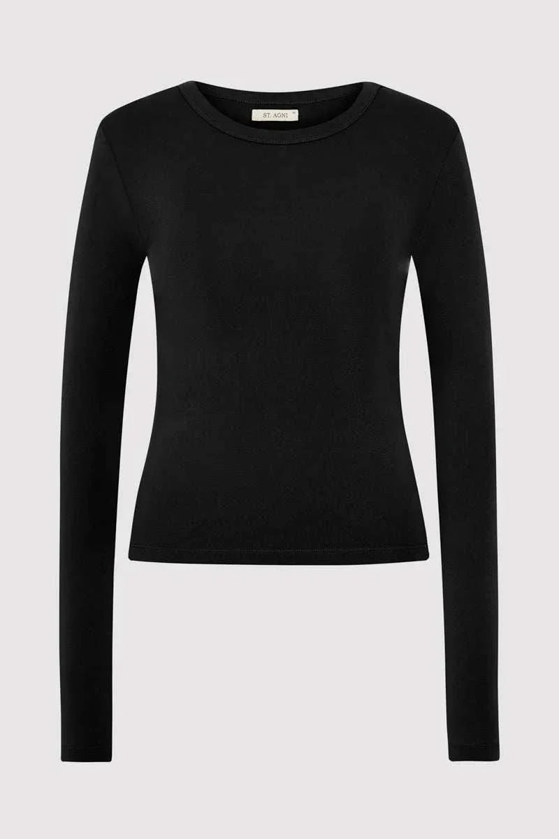 St Agni Organic Long Sleeve Top Jet Black