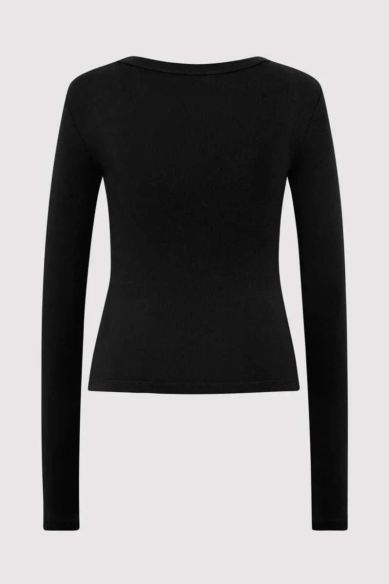 St Agni Organic Long Sleeve Top Jet Black