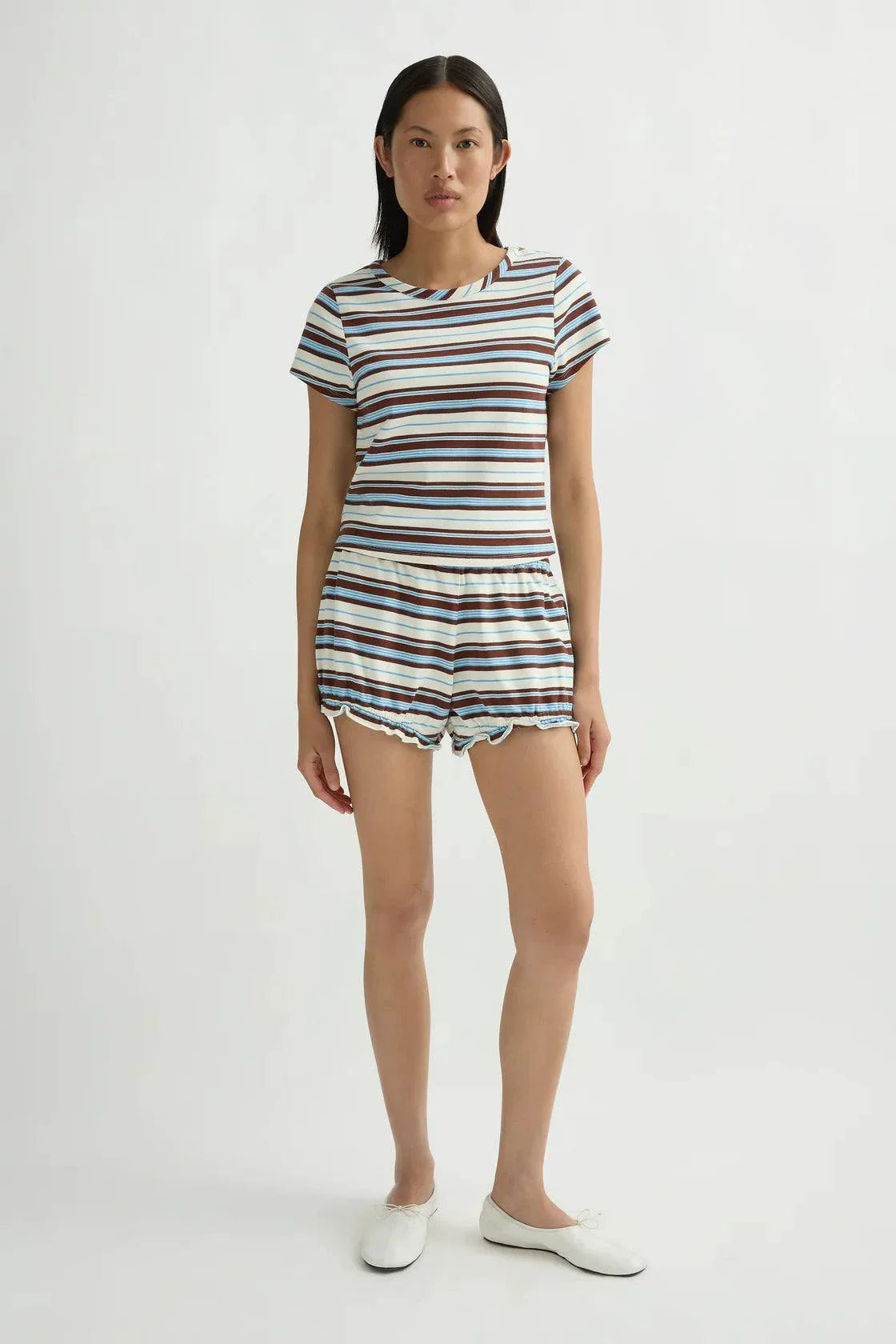 Posse Nadine Tee Chocolate Multi Stripe