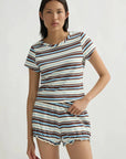 Posse Nadine Tee Chocolate Multi Stripe