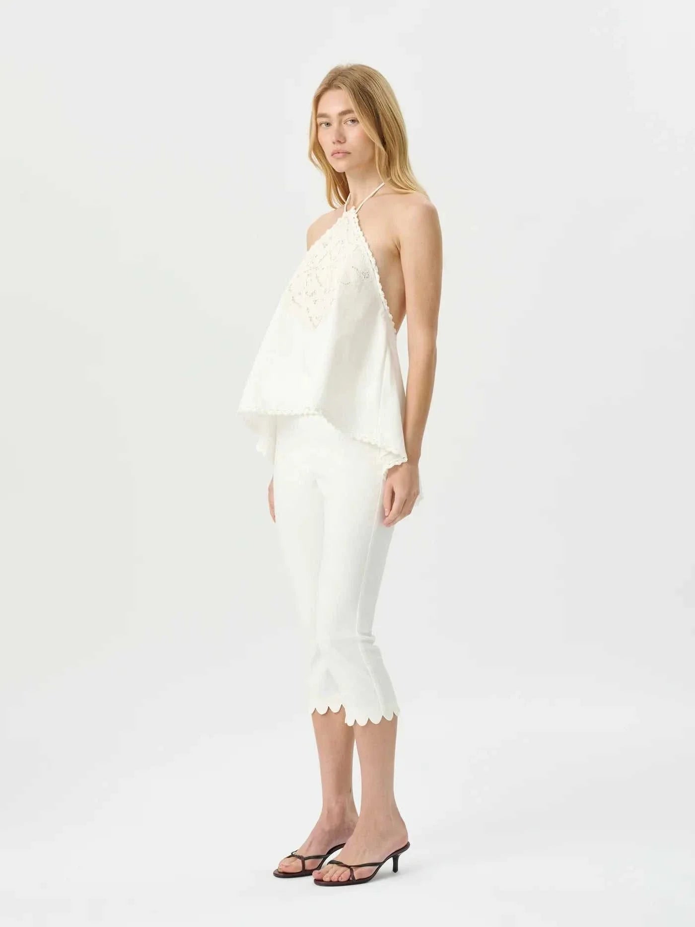 Roame Marianne Halter Top White