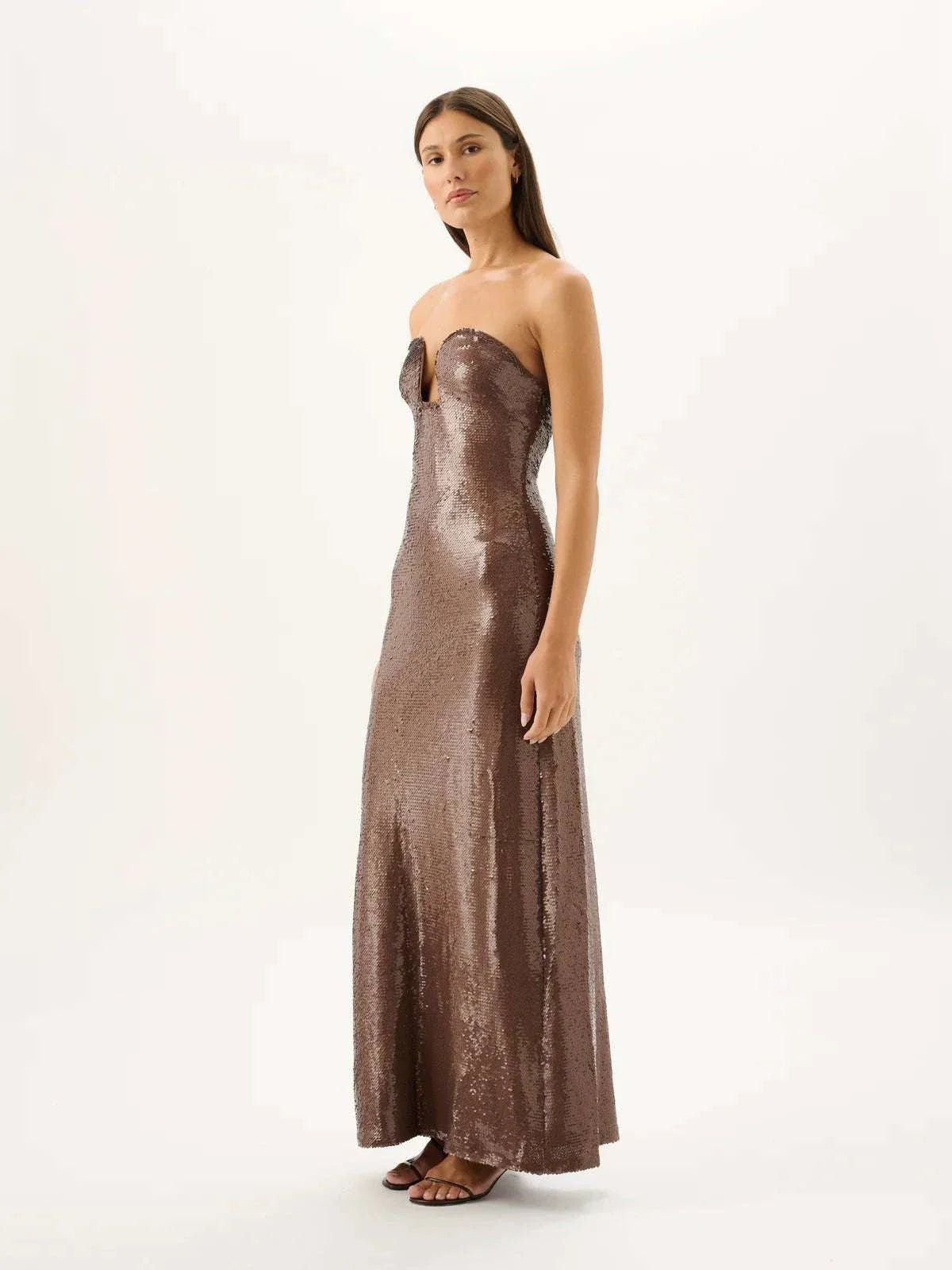 Roame Coco Sequin Dress Mocha
