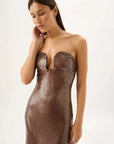 Roame Coco Sequin Dress Mocha