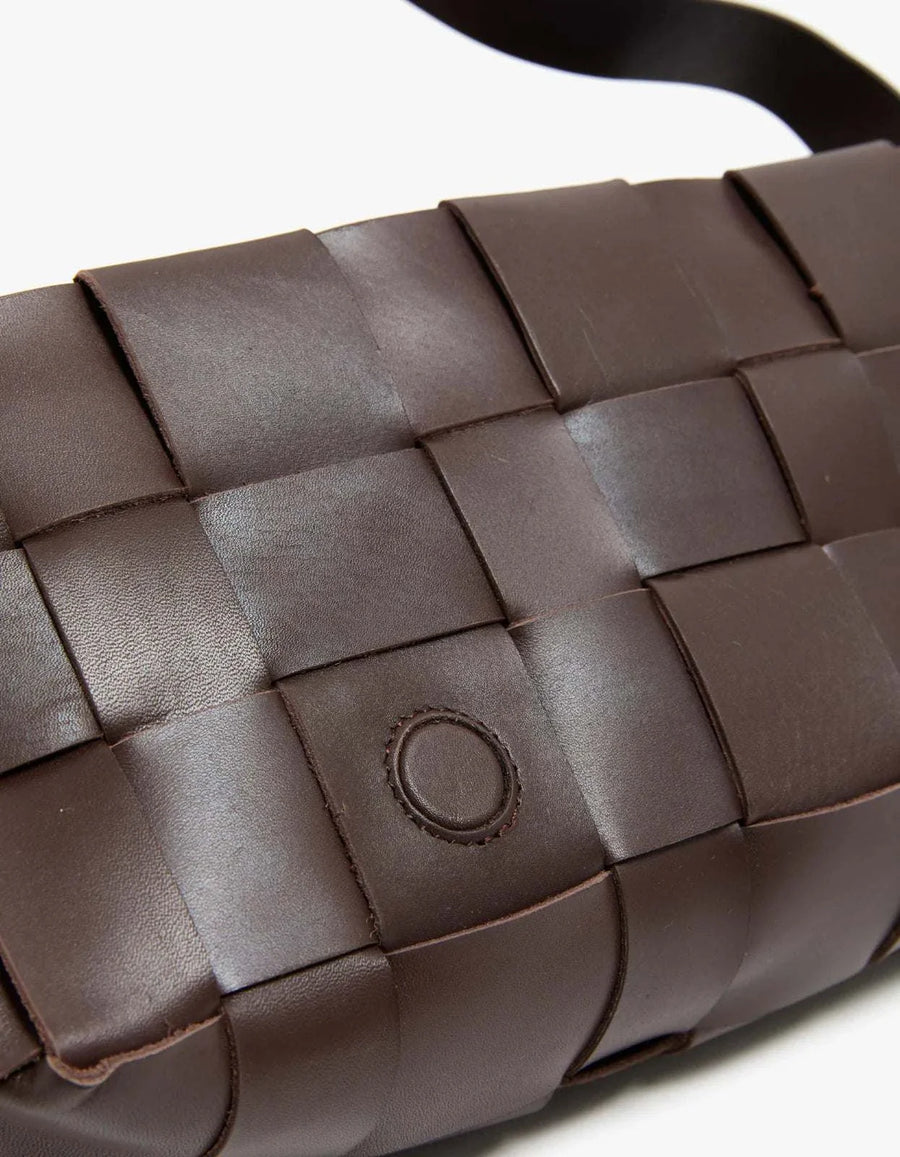 St Agni Woven Envelope Mini Chocolate