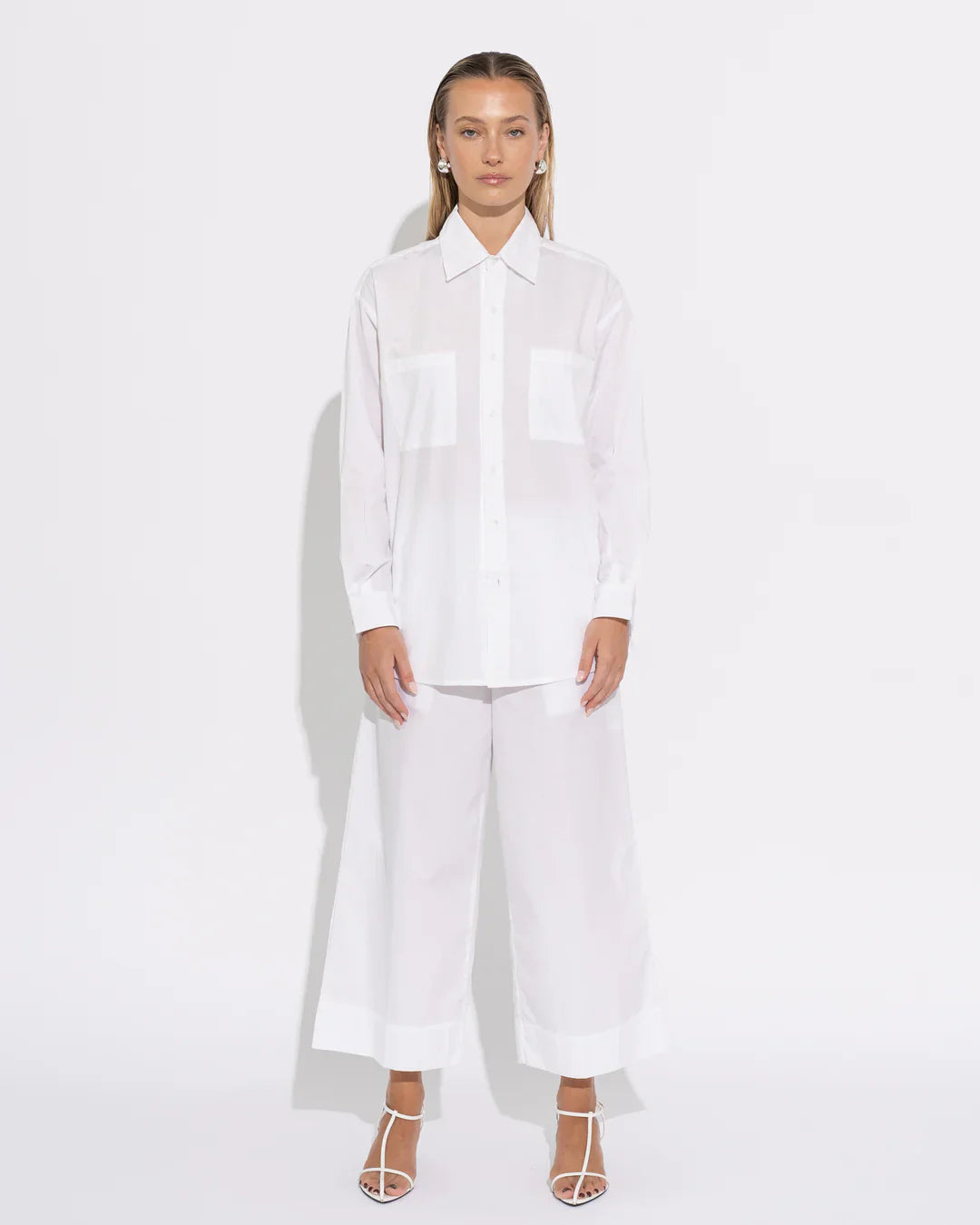 Sara Fox Classic Boyfriend Shirt White