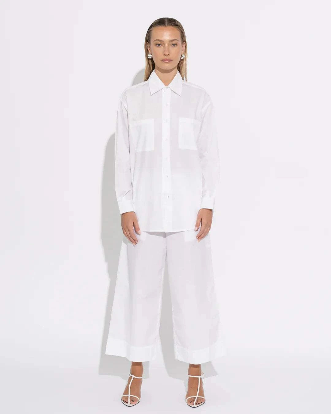Sara Fox Classic Boyfriend Shirt White