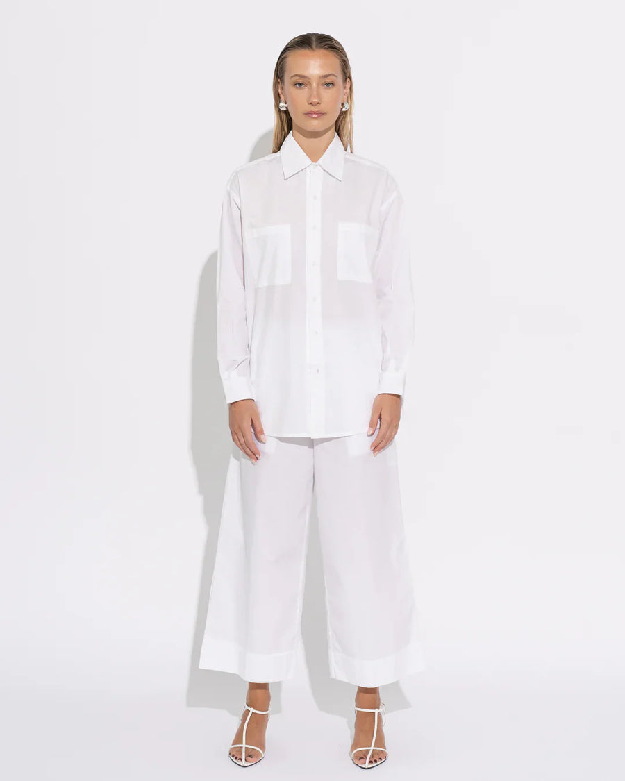 Sara Fox Classic Boyfriend Shirt White