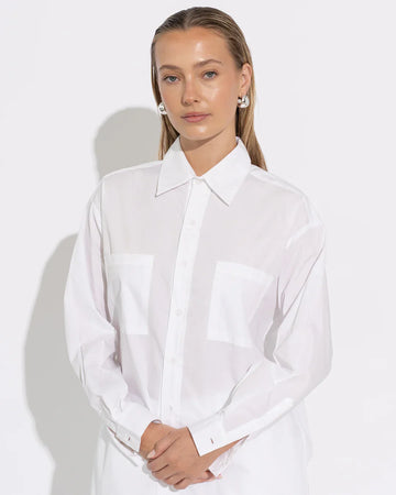 Sara Fox Classic Boyfriend Shirt White