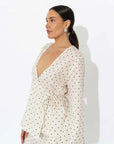 Sara Fox Sedona Wrap Top Vanilla Polka dot