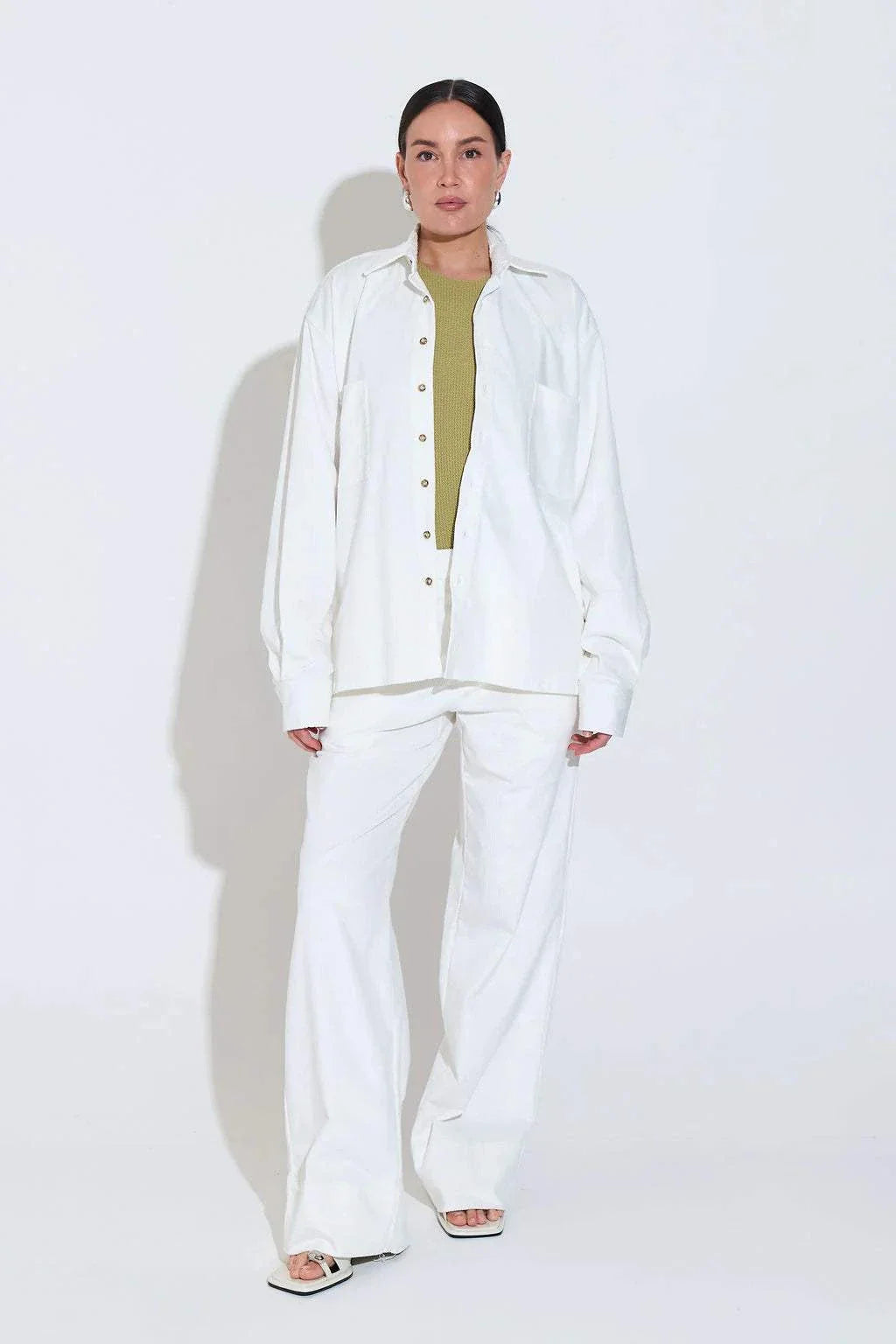 Sara Fox Mosse Shirt Jacket Off White
