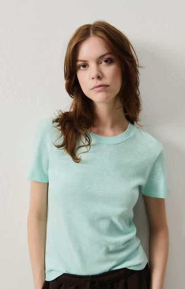 American Vintage Sonoma T Shirt Crew Neck Vintage Ice Cold
