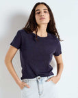 American Vintage Sonoma T Shirt Vintage Navy Blue Fitted