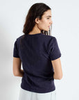 American Vintage Sonoma T Shirt Vintage Navy Blue Fitted