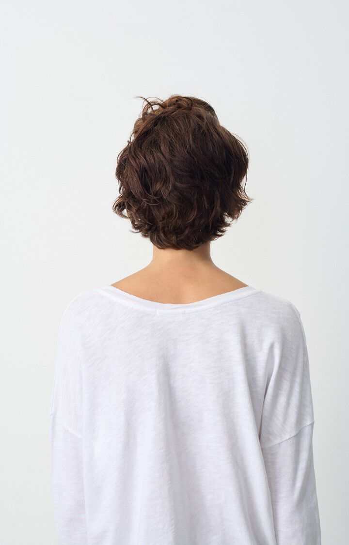 American Vintage Womens Sonoma LS T Shirt White Boat Neck