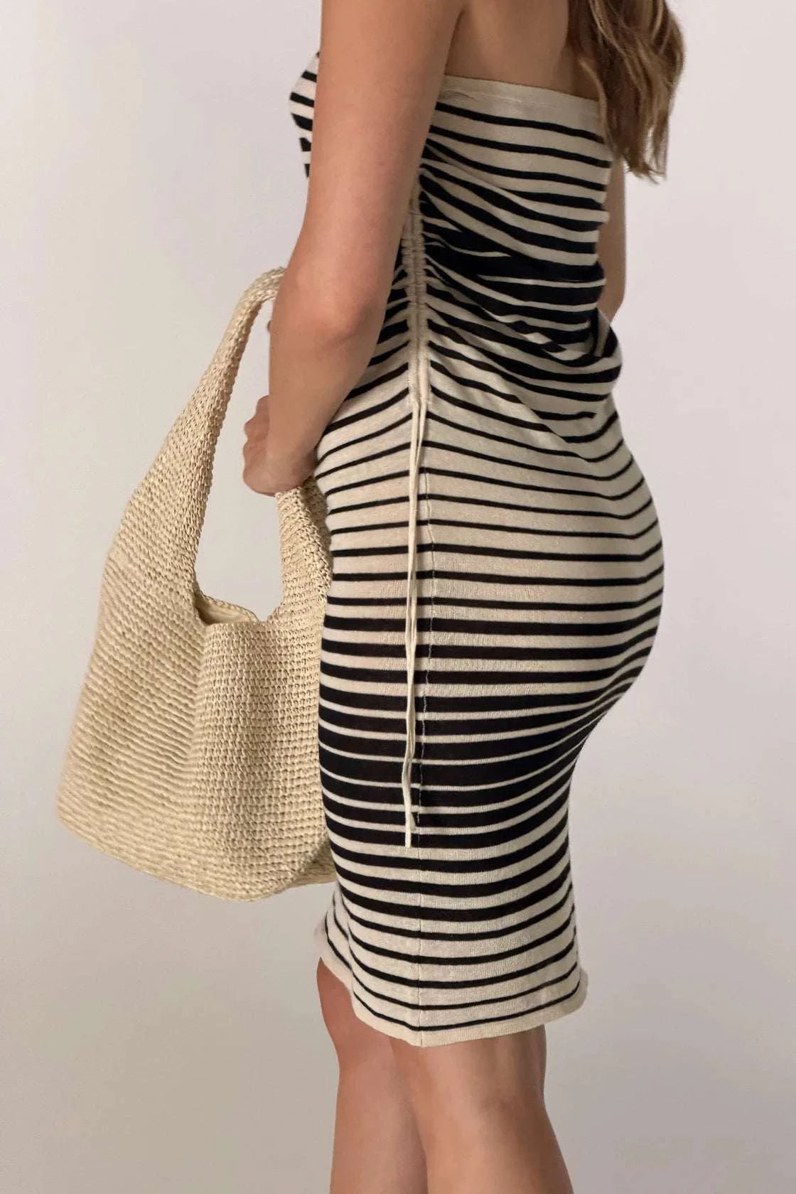 Zulu and Zephyr Ramie Cotton Knit Skirt Dress Ombre Stripe