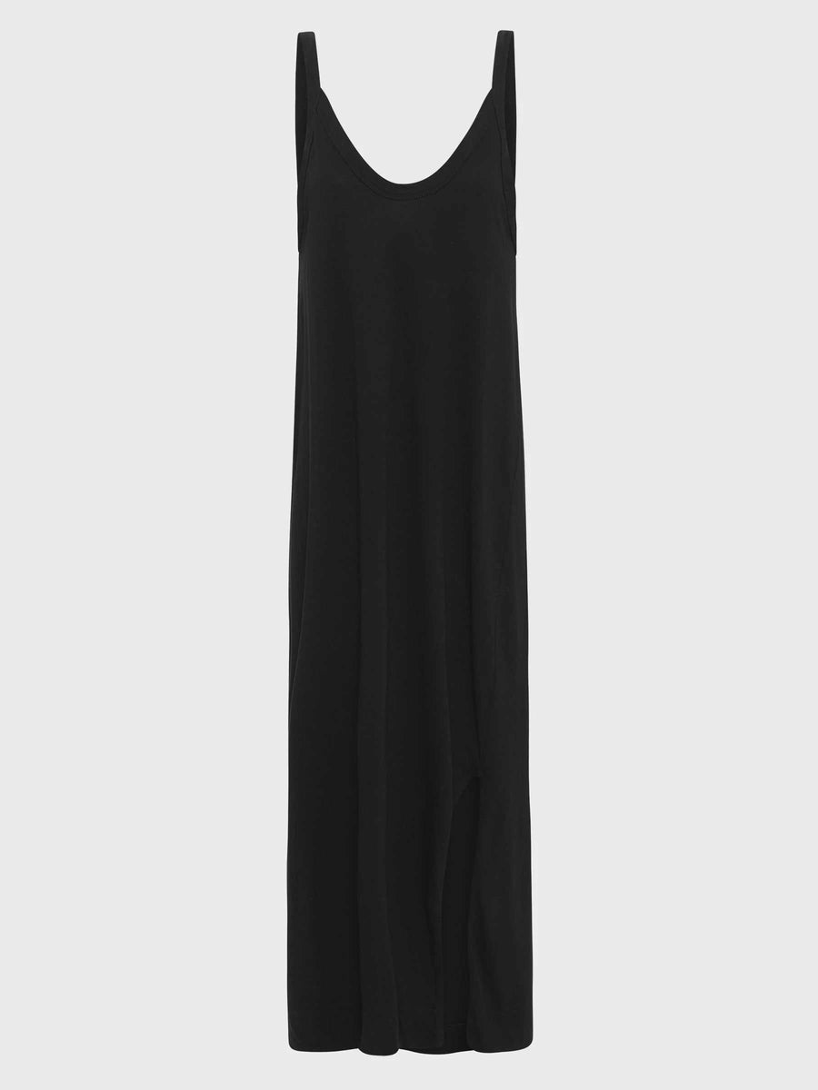 Bassike V Neck Jersey Slip Dress Black