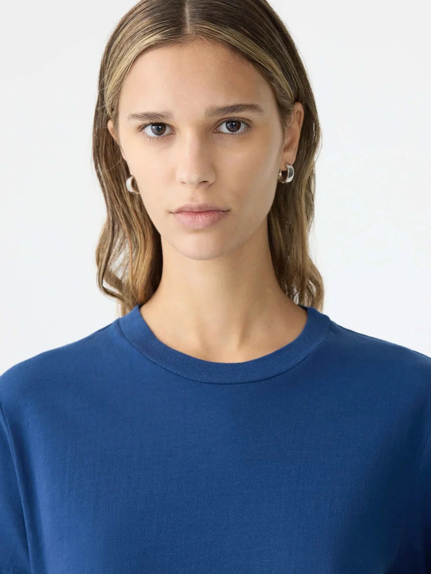 Bassike Regular Classic Short Sleeve T Shirt Washed Ink