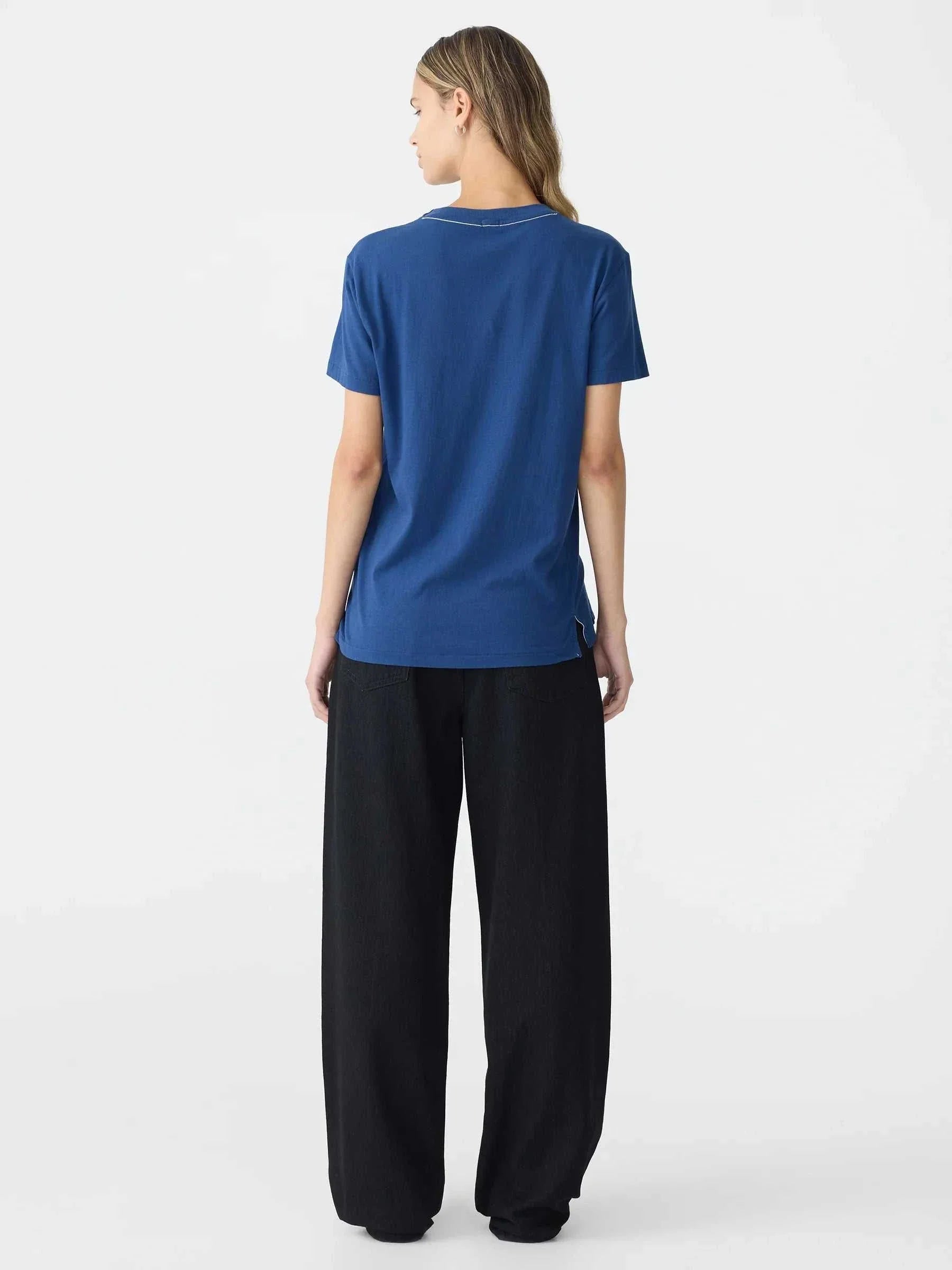 Bassike Regular Classic Short Sleeve T Shirt Washed Ink