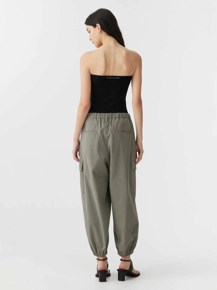 Bassike Cotton Canvas Cargo Pant Smokey Olive