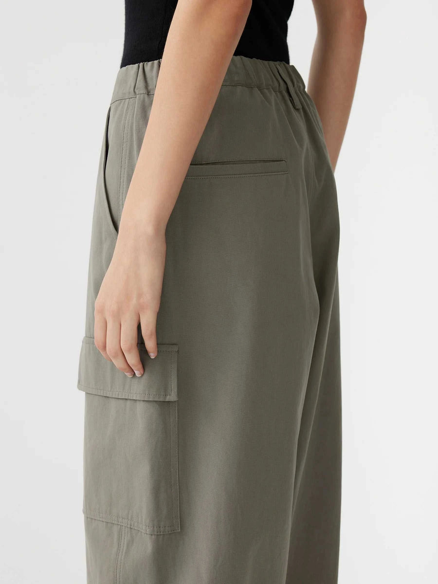 Bassike Cotton Canvas Cargo Pant Smokey Olive