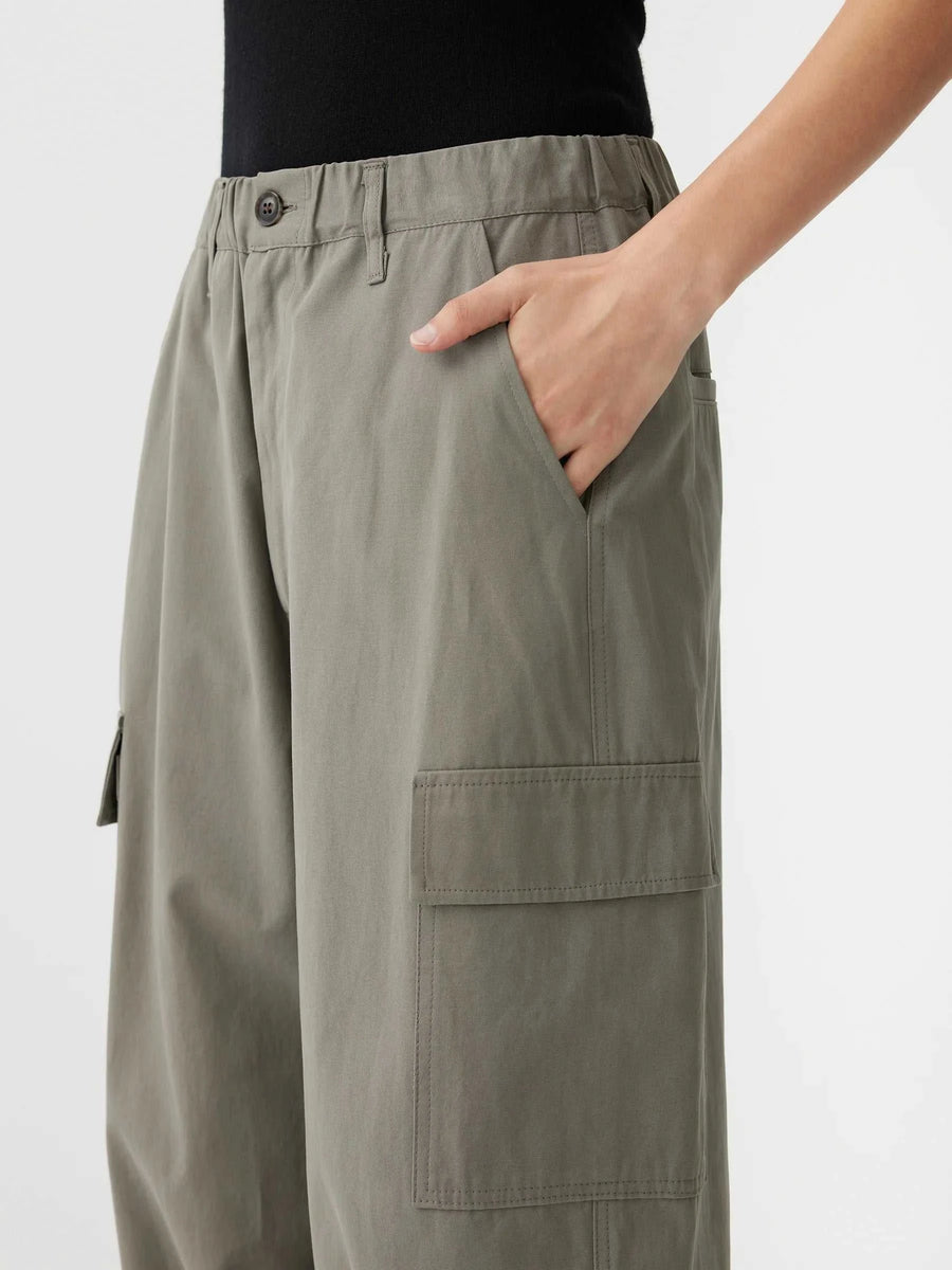 Bassike Cotton Canvas Cargo Pant Smokey Olive