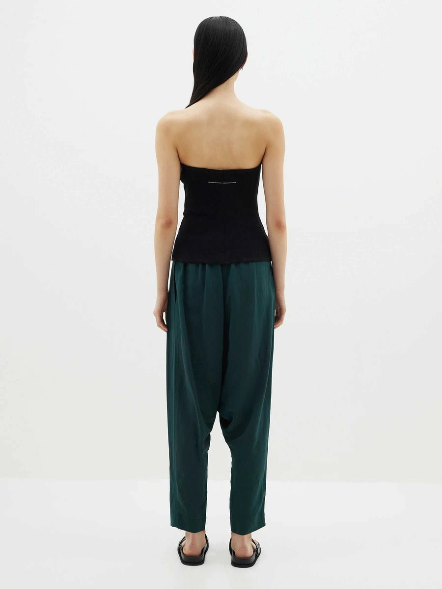 Bassike Viscose Linen Wrap Pant Malachite