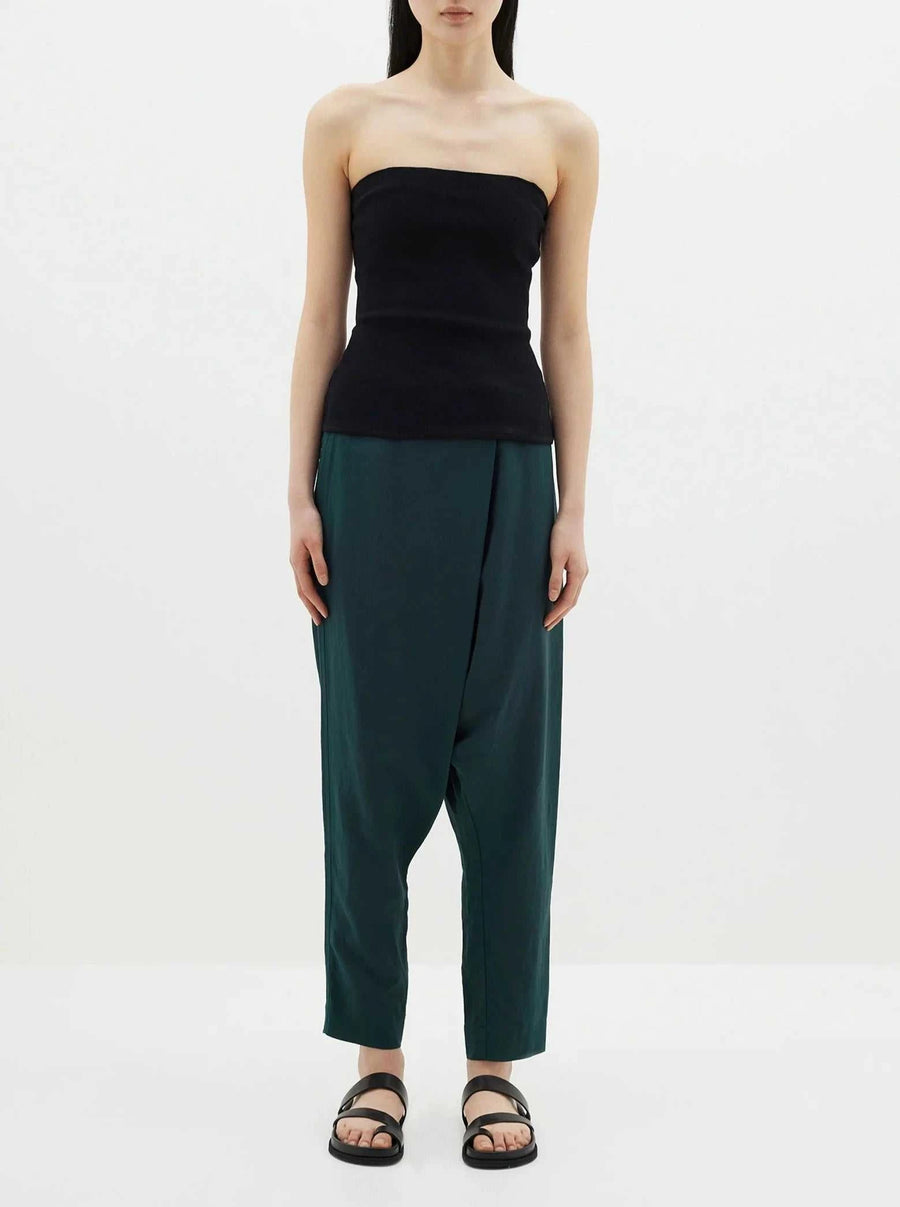Bassike Viscose Linen Wrap Pant Malachite
