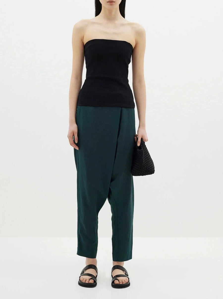 Bassike Viscose Linen Wrap Pant Malachite
